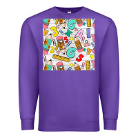 Purple back to school seamless pattern Premium Sweatshirt - BundleAndBundleShop