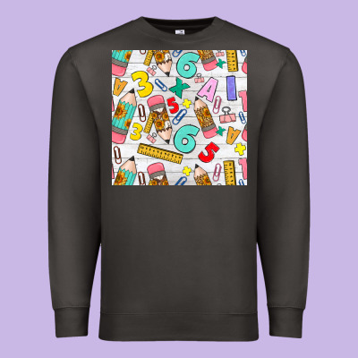 Back To School Seamless Pattern Premium Sweatshirt Designed By Bundleandbundleshop