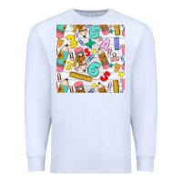 White back to school seamless pattern Premium Sweatshirt - BundleAndBundleShop