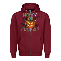 Burgundy howdy pumpkin Zipper Hoodie - CowhideDigitalArt