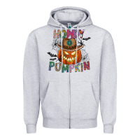 Heather Grey howdy pumpkin Zipper Hoodie - CowhideDigitalArt