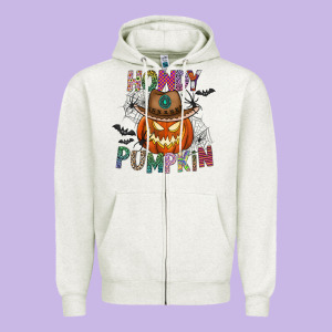 Howdy Pumpkin Zipper Hoodie Designed By Cowhidedigitalart