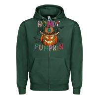Sports Green howdy pumpkin Zipper Hoodie - CowhideDigitalArt