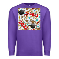 Purple graduation 2022 seamless pattern Premium Sweatshirt - BundleAndBundleShop