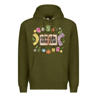 Army Green cozy book girl club Premium Hoodie - MaliasSmallBusiness