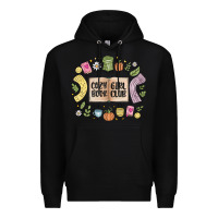 Black cozy book girl club Premium Hoodie - MaliasSmallBusiness