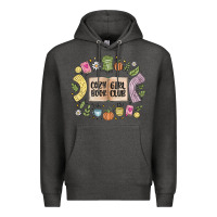 Charcoal Heather cozy book girl club Premium Hoodie - MaliasSmallBusiness