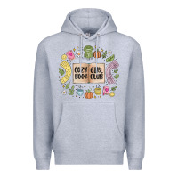Heather Grey cozy book girl club Premium Hoodie - MaliasSmallBusiness