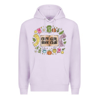 Lilac cozy book girl club Premium Hoodie - MaliasSmallBusiness