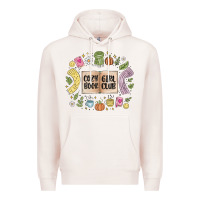 Pale Pink cozy book girl club Premium Hoodie - MaliasSmallBusiness