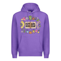 Purple cozy book girl club Premium Hoodie - MaliasSmallBusiness