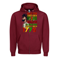 Burgundy July 4th Juneteenth 1865 Zipper Hoodie - CowGirlArtShop
