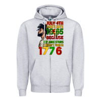 Heather Grey July 4th Juneteenth 1865 Zipper Hoodie - CowGirlArtShop