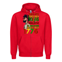 Red July 4th Juneteenth 1865 Zipper Hoodie - CowGirlArtShop