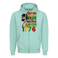 Seafoam July 4th Juneteenth 1865 Zipper Hoodie - CowGirlArtShop