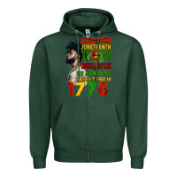Sports Green July 4th Juneteenth 1865 Zipper Hoodie - CowGirlArtShop