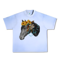 Grape Ice black and white western horse Urban Heavy Tee - RanaPortraitStore