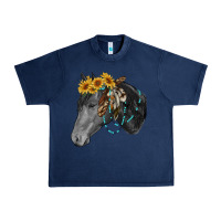 Navy black and white western horse Urban Heavy Tee - RanaPortraitStore