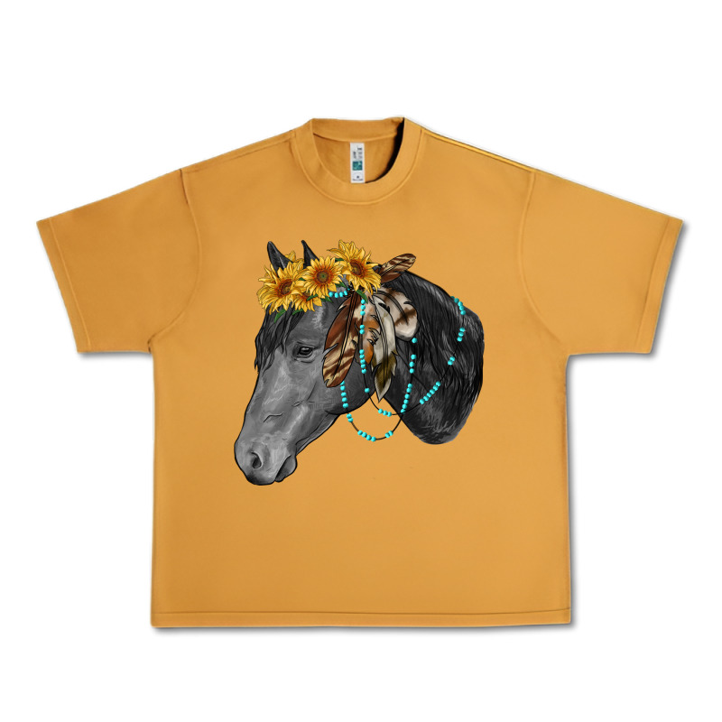 Black And White Western Horse Urban Heavy Tee by RanaPortraitStore | Teevron