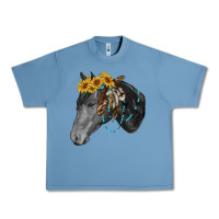 Pebble Blue black and white western horse Urban Heavy Tee - RanaPortraitStore