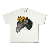 Pistachio black and white western horse Urban Heavy Tee - RanaPortraitStore