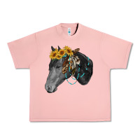Salmon black and white western horse Urban Heavy Tee - RanaPortraitStore
