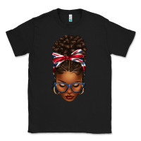 Black union jack flag afro messy bun Classic Tee - texasbilliewilder
