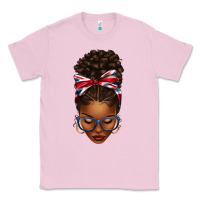 Bubblegum Pink union jack flag afro messy bun Classic Tee - texasbilliewilder