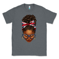 Charcoal Heather union jack flag afro messy bun Classic Tee - texasbilliewilder