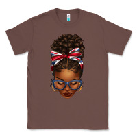 Chestnut union jack flag afro messy bun Classic Tee - texasbilliewilder