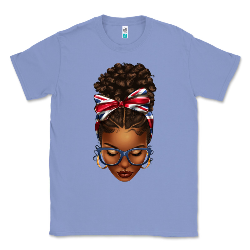 Union Jack Flag Afro Messy Bun Classic Tee by texasbilliewilder | Teevron