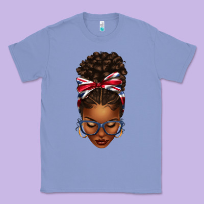 Union Jack Flag Afro Messy Bun Classic Tee Designed By Texasbilliewilder