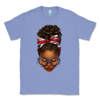 Colony Blue union jack flag afro messy bun Classic Tee - texasbilliewilder