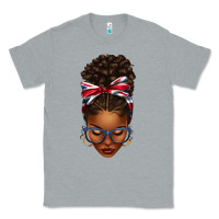 Heather Grey union jack flag afro messy bun Classic Tee - texasbilliewilder