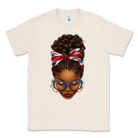 Natural union jack flag afro messy bun Classic Tee - texasbilliewilder