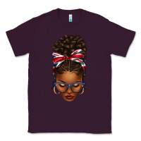 Plum union jack flag afro messy bun Classic Tee - texasbilliewilder