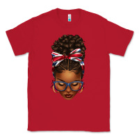 Red union jack flag afro messy bun Classic Tee - texasbilliewilder