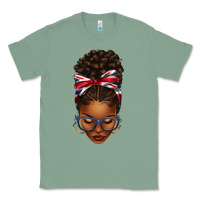 Sage union jack flag afro messy bun Classic Tee - texasbilliewilder