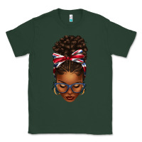 Sports Green union jack flag afro messy bun Classic Tee - texasbilliewilder