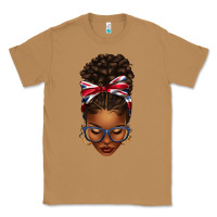 Toasted Coconut union jack flag afro messy bun Classic Tee - texasbilliewilder