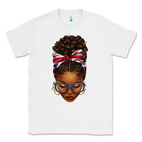 White union jack flag afro messy bun Classic Tee - texasbilliewilder