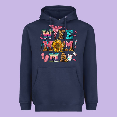 Wife Mom Ma Heavyweight Hoodie Designed By Adodesignshop