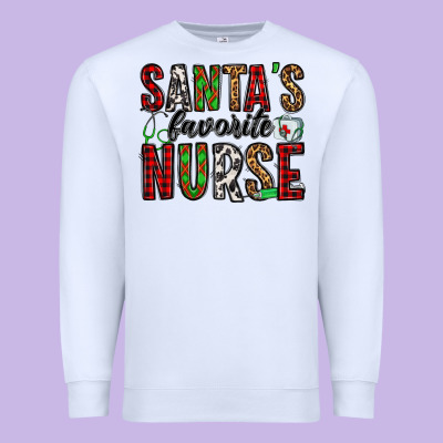 Santa's Favorite Nurse Premium Sweatshirt Designed By Jasminsmagicworld