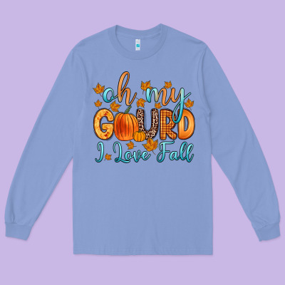 Oh My Gourd I Love Fall Long Sleeve Tee Designed By Zillion Design Studio