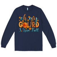 Navy oh my gourd i love fall Long Sleeve Tee - Zillion Design Studio