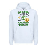 White pickleball is my favorite season Premium Hoodie - MaliasSmallBusiness