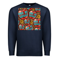 Navy back to school with apple seamless pattern Premium Sweatshirt - BundleAndBundleShop