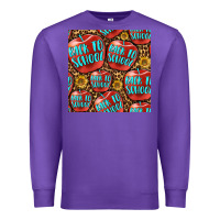 Purple back to school with apple seamless pattern Premium Sweatshirt - BundleAndBundleShop