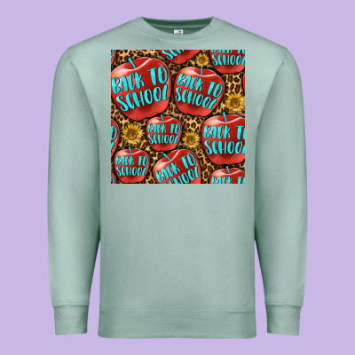 Back To School With Apple Seamless Pattern Premium Sweatshirt Designed By Bundleandbundleshop