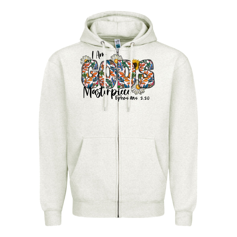 I Am Gods Master Piece Ephesians Zipper Hoodie by CowhideDigitalArt | Teevron